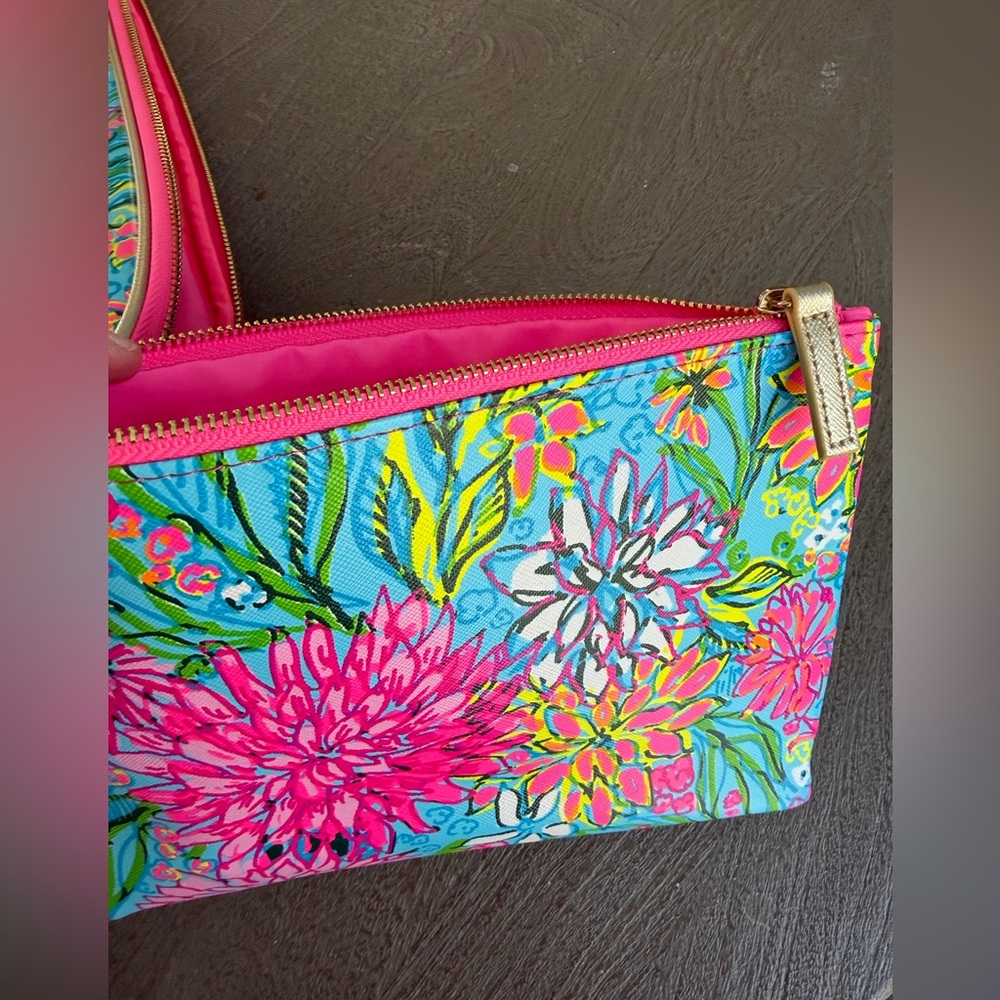 New 15” Lilly Pulitzer laptop sleeve with detachable cord pouch Golden Hour - Picture 7 of 10